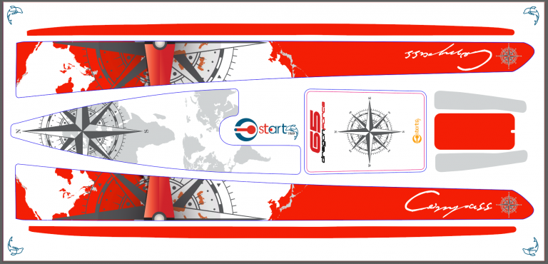 STSKDF65CR – DF65 Hull Skin – Compass Red - TM RC Boatyard